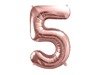 Foil balloon digit '5', 86cm, pink gold