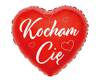 Foil balloon, heart, red, "Kocham Cię" 46 cm