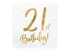 Napkins 21st Birthday, white, 33x33cm (1 op. / 20 pcs)