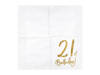 Napkins 21st Birthday, white, 33x33cm (1 op. / 20 pcs)