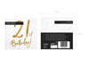 Napkins 21st Birthday, white, 33x33cm (1 op. / 20 pcs)