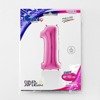 Number 1 Foil Balloon Pink Fuchsia - 102 cm Grabo