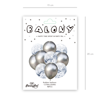 Silver chrome balloons set with confetti, 30cm, 10 pieces