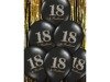 Strong balloons, birthday Brilliant & 18, Black 30 cm, 50 pcs.