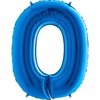 The foil balloon Blue Number 0 - 102 cm Grabo