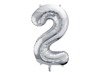 The number 2 Foil balloon, 86cm, silver