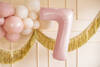 The number 7 Foil balloon, 72cm, light pink