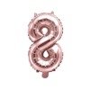 The number 8 Foil balloon, 35cm, Rose Gold rose gold