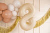 The number 8 Foil balloon, 72cm, beige, cream