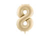 The number 8 Foil balloon, 72cm, beige, cream