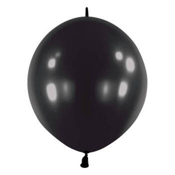 E-Link Schwarze Metallic-Ballons mit Verbindung, 30 cm, 50 Stück