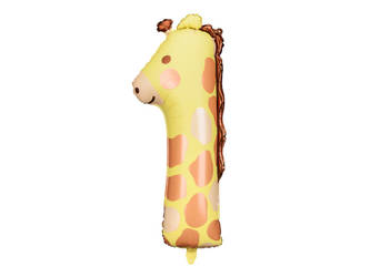 Folienballon Nummer 1 - Giraffe, 90cm