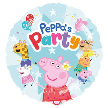 Folienballon, Rund, Peppa-Schwein, Peppa's Party, 43 cm