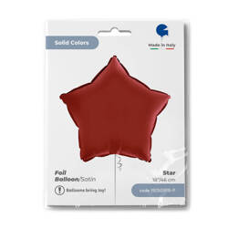 Folienballon - Satin Rubin Red Star 46 cm, Grabo