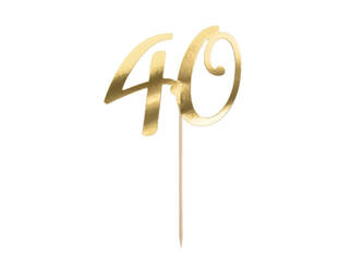 Papier-Topper "40" in Gold, 20,5cm.