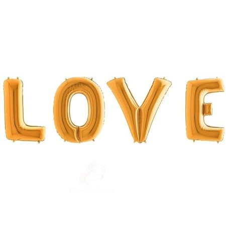 Ballon-Liebe-Schriftzug, Buchstaben XXL-Gold - 102 cm, Grabo