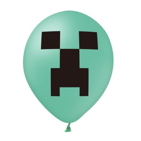 Ballonset, grün, Aufdruck "Minecraft", 12 Stück, 30 cm
