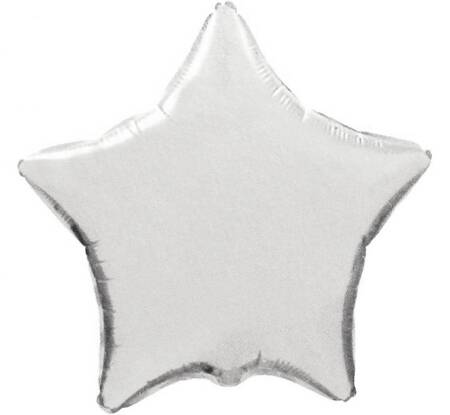 Balon foliowy gwiazdka, srebrna, 46 cm