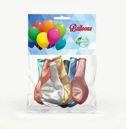 Chromlatexballons, Farbmix, 30cm, 6 Stk