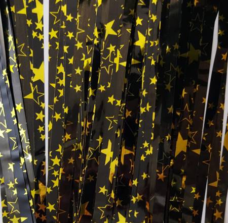 DEKORATIVER VORHANG schwarz mit Sternen 100 x 200 cm