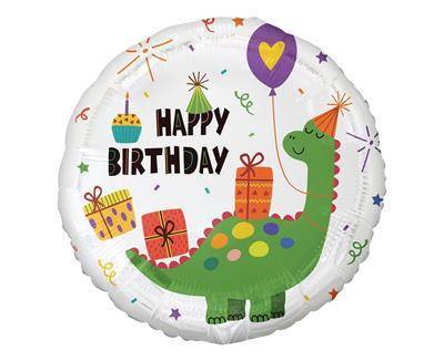 Folienballon Alles Gute zum Geburtstag Dinosaurier, 45 cm