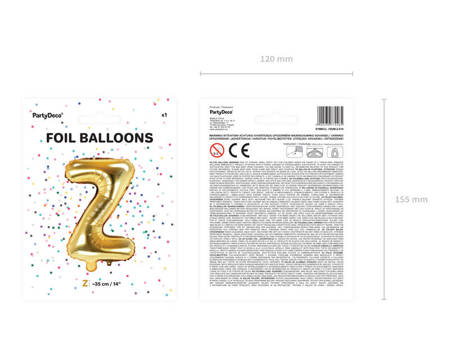 Folienballon Buchstabe mit 35cm, Gold