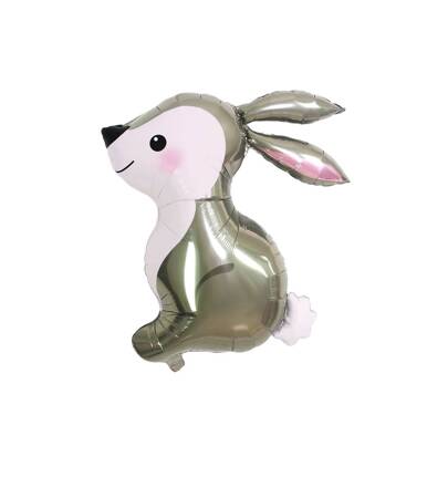 Folienballon-Bunny-Kaninchengrau 56x73cm.
