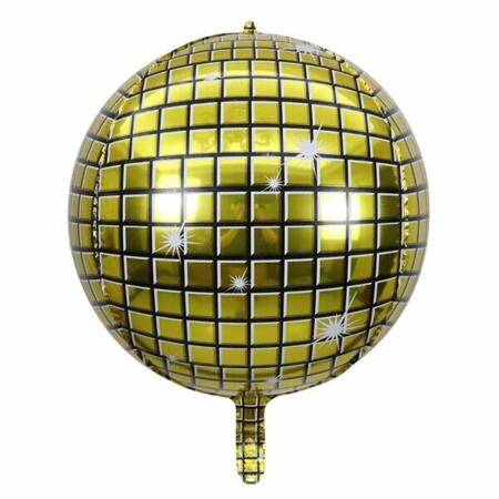 Folienballon Discokugel, golden, 55cm