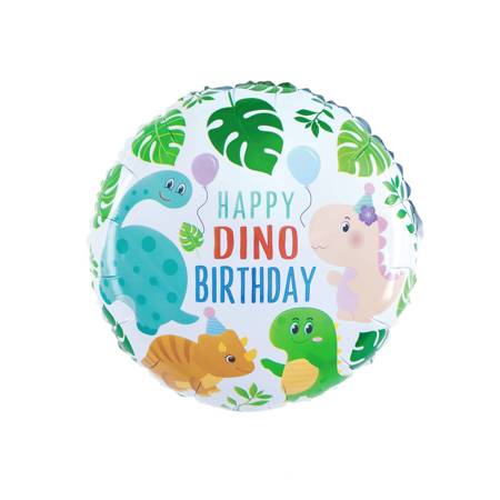 Folienballon Happy Dino Birthday Dinosaurs, 46 cm