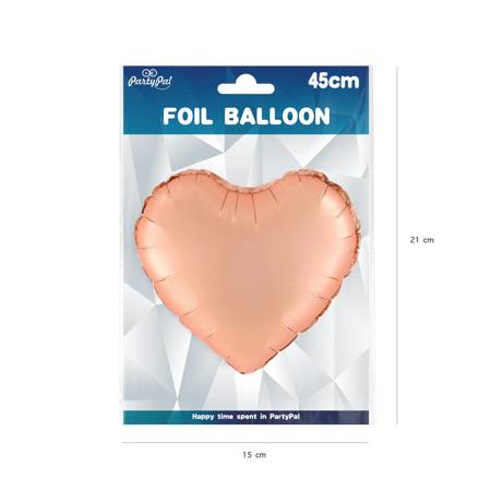 Folienballon-Herz, Rosegold Matt, 46 cm