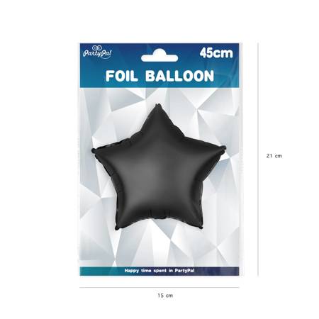 Folienballon - Stern matt schwarz 46 cm