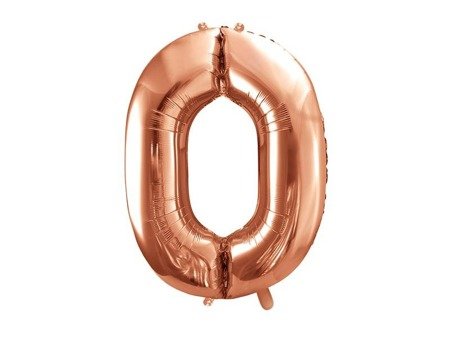 Folienballon-Zahl '0', 86cm, Rosegold