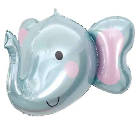 Folienballon blauer Elefant 3D 59x51cm