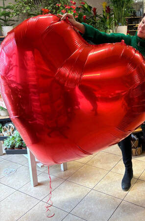 Folienballon rot Herz XXL, 63 Zoll, 160cm