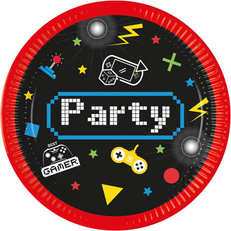 Gaming Party Gamerplatten, 23 cm, 8 Stk.