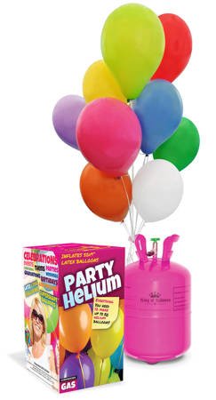 Heliumflasche 0,42 m3 + 50 Ballons, Band und Reduktionsmittel