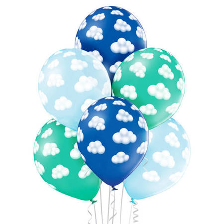 Latexballons Blaue Wolken 30 cm, 6 Stk