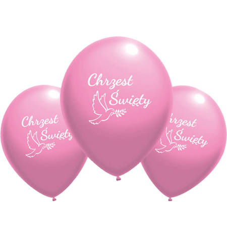 Latexballons Heilige Taufe rosa, 50 Stk