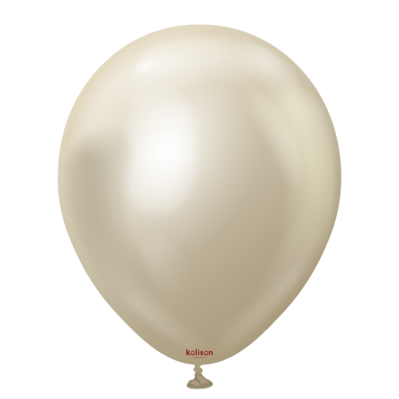 Latexballons Kalisan Mirror White Gold, 30 cm, 50 Stk.