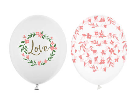 Latexballons Love Valentinstag Blumen 30 cm, 50 Stück