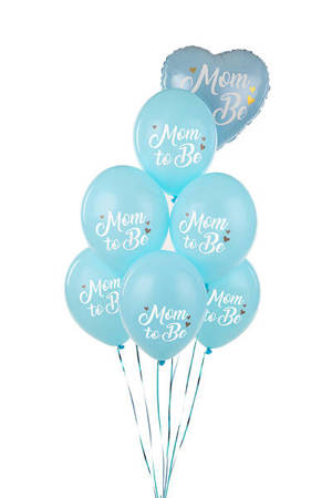 Mom to be Latexballons, pastellblau 30 cm, 6 Stk