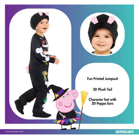 Outfit, Kostüm Peppa Skelett Verkleidung 4-6 Jahre