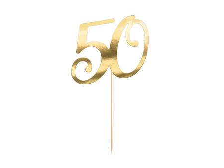 Papier-Topper "50" in Gold, 20,5cm.