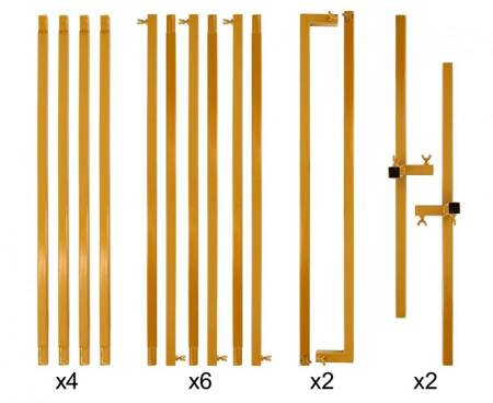 Quadratisches Gestell, Gold, 210x210cm