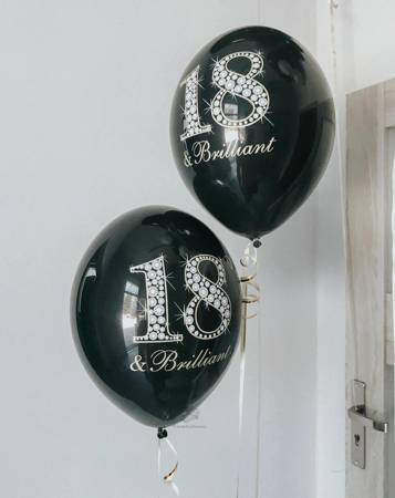 Strong, Geburtstagsballons '18 & Brillant', Schwarz, 30 cm, 50 Stk.