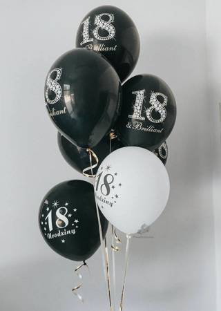 Strong, Geburtstagsballons '18 & Brillant', Schwarz, 30 cm, 50 Stk.