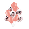 Ballonset zum 18. Geburtstag, ein Strauß aus Ballons mit rosegoldenem Konfetti, 10 Stk.