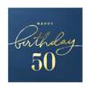 Happy Birthday Servietten 50 Marineblau 10 Stk.