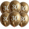 Latexballoons "30", goldene Chrom, 30cm, 10 Stk.