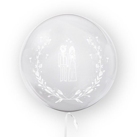 Transparent balloon with print young couple, 45cm